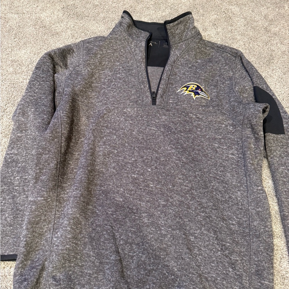 Gray Baltimore Ravens Quarter-Zip Sweater